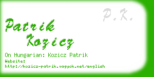 patrik kozicz business card